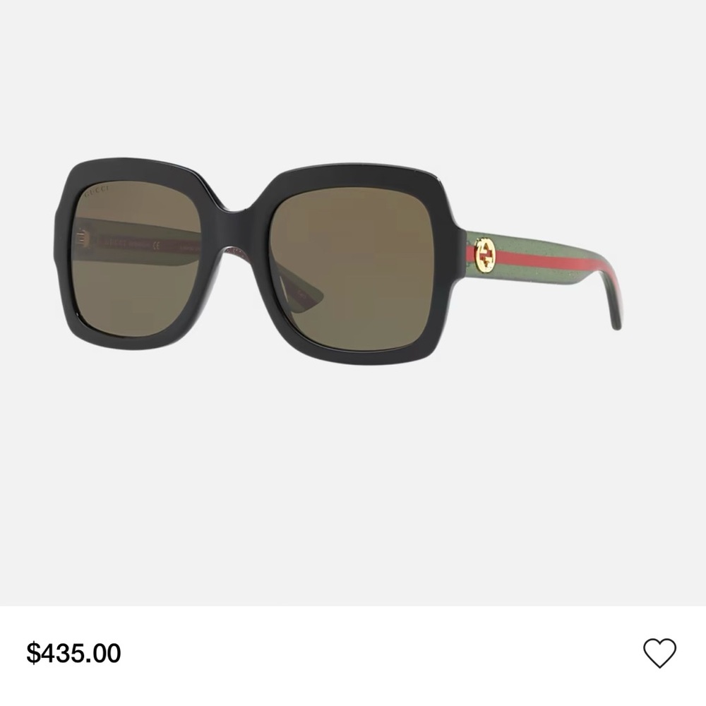Gucci Black and Green Square Sunglasses